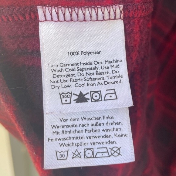 Eddie Bauer Red Fleece Flannel Size M - Picture 4 of 5